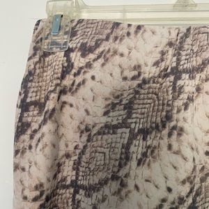 Snake print midi skirt